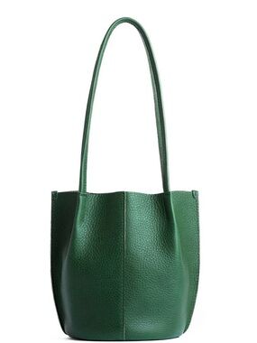 New Portland Leather Bucket Tote Bag, Roomy